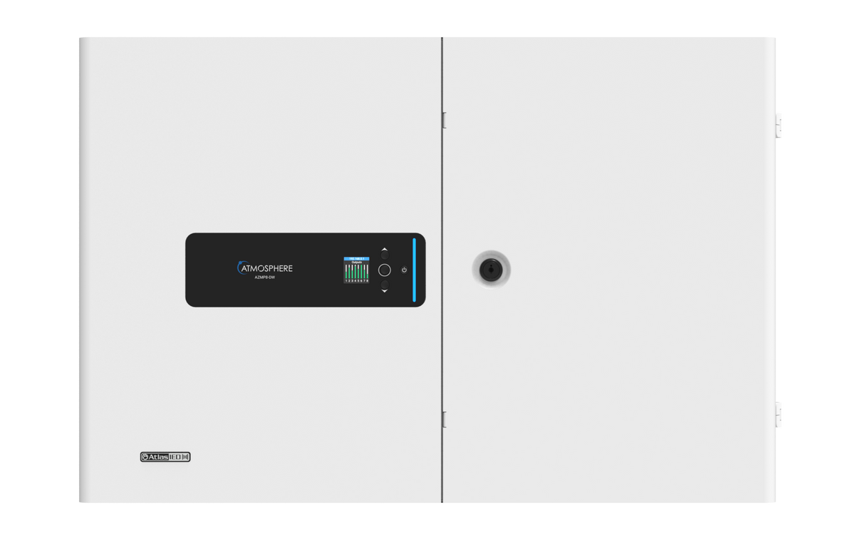 AZMP8-DW Atmosphere™ 8-Zone Signal Processor, 1200W Amp, Dante Wall Mount Cabinet