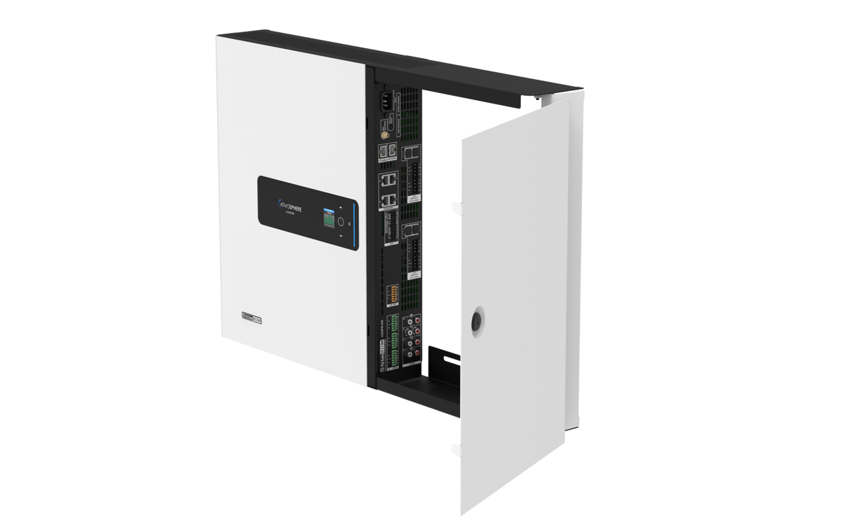AZMP8-DW Atmosphere™ 8-Zone Signal Processor, 1200W Amp, Dante Wall Mount Cabinet