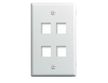 WP3404WH Single Gang 4-Port Wall Plate White
