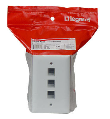 WP3403WH10 Single Gang Wall Plate 3-Port 10 Pack