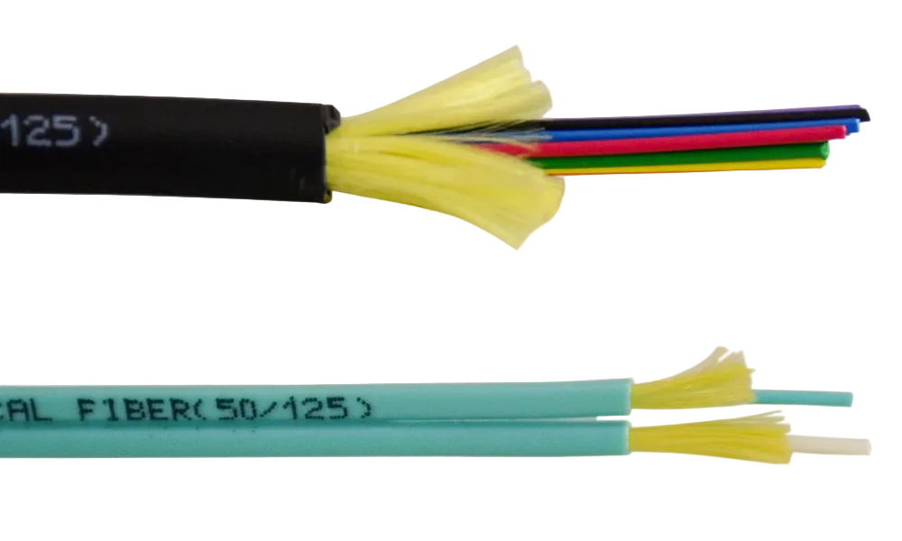 M3I-2M-P-BK-1000 Fiber Plenum OM3 2 Strand Plenum Indoor/Outdoor Distribution 1000'