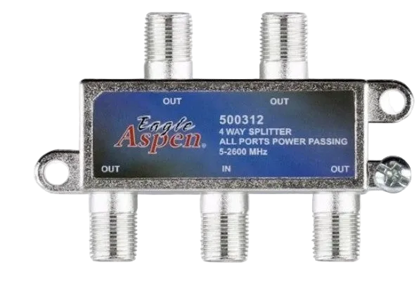 500312 4 Way All Ports Power Passing Splitter 5-2600 MHz