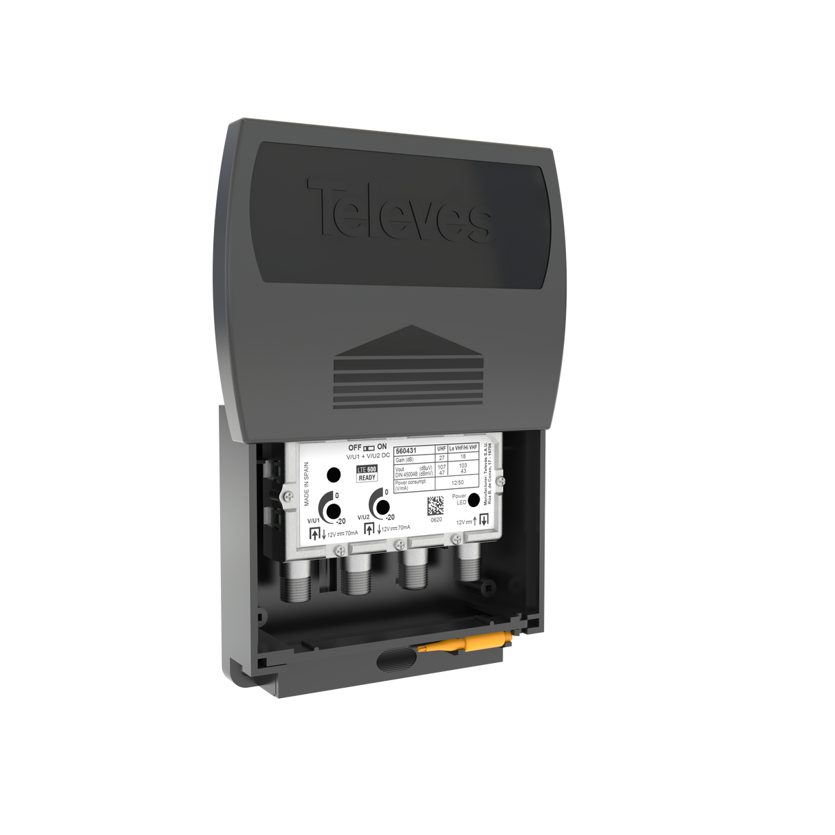 560483 Dual Input Antenna Preamp Coaxial F-fitting Connections Automatic Gain Control (AGC) 5G filtered