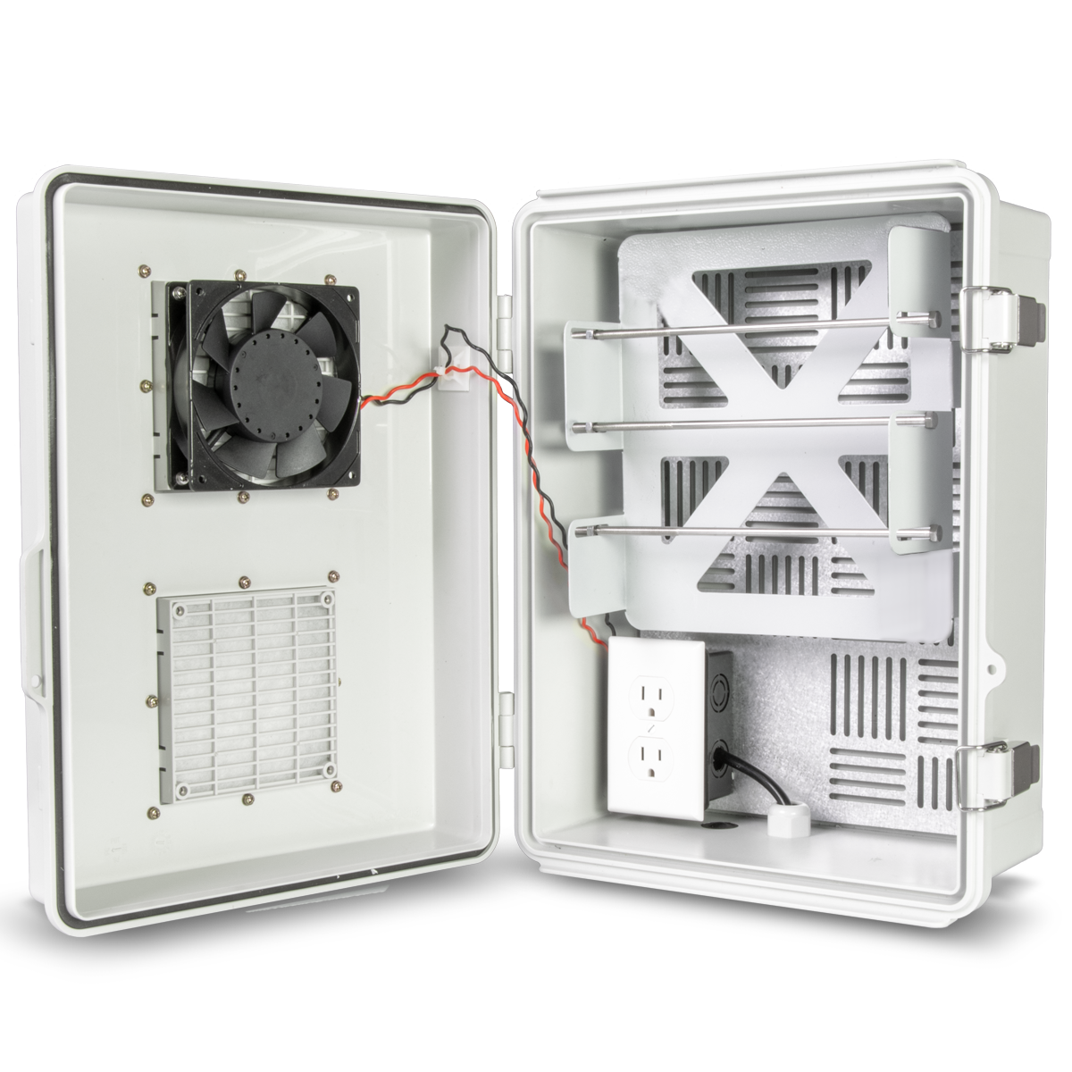 OD-EL-SM Outdoor Enclosure Weatherproof 13" x 17" x 7" 120V AC includes A.1x/T100 Mount Plate and Fan