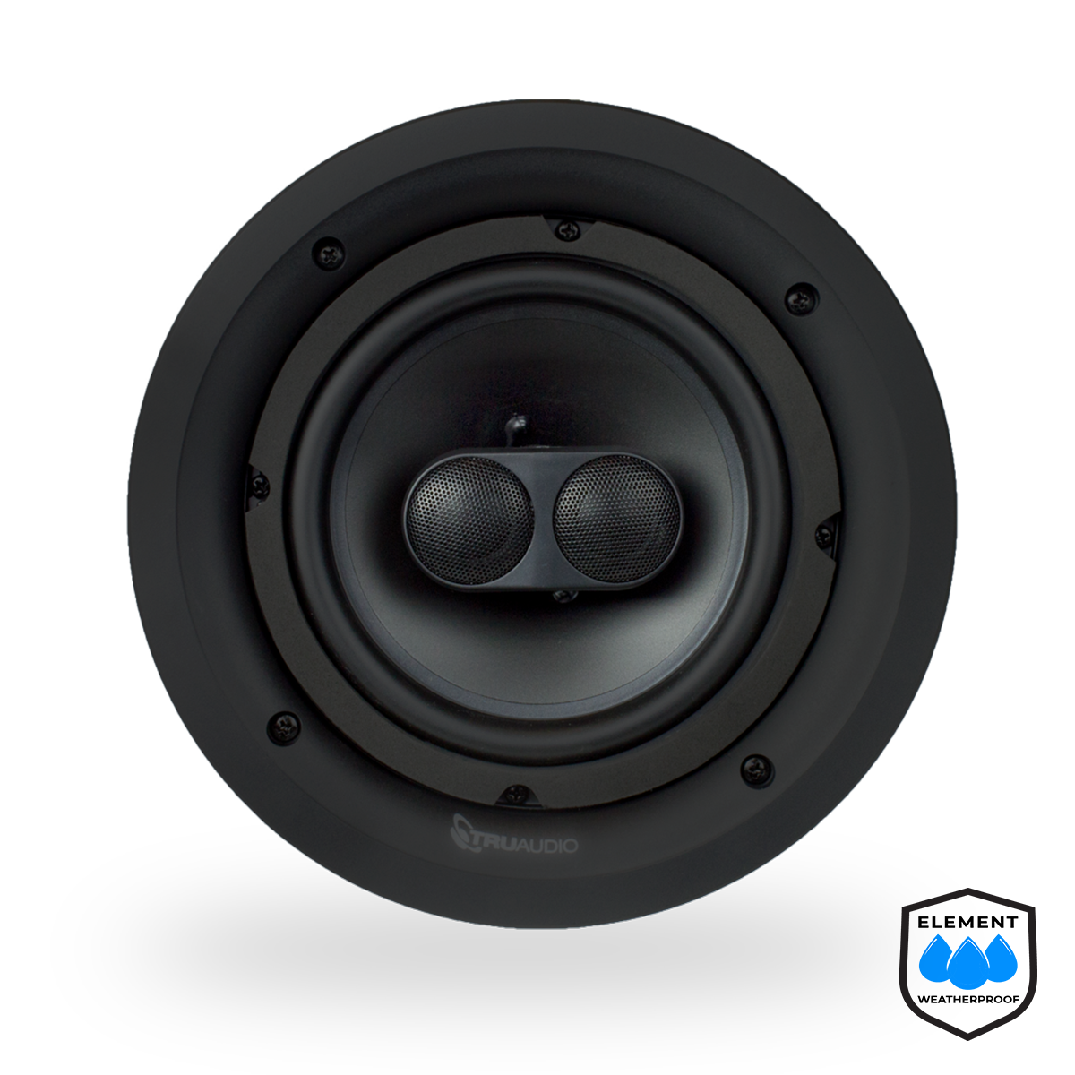 PDP Element In-Ceiling Frameless Speaker with Dual Silk Tweeters Weatherproof Treatment