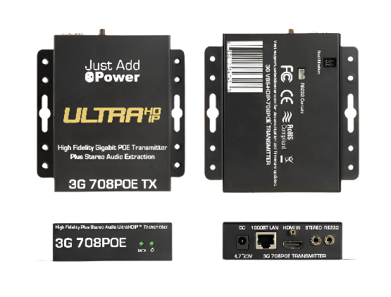 708POE 3G 4K Transmitter POE + Stereo Extraction