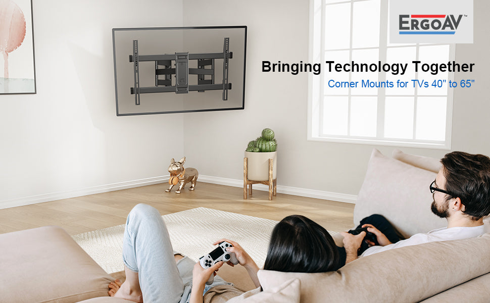 ErgoAV ERMSL1-01B 40" - 56" TV Corner Mount