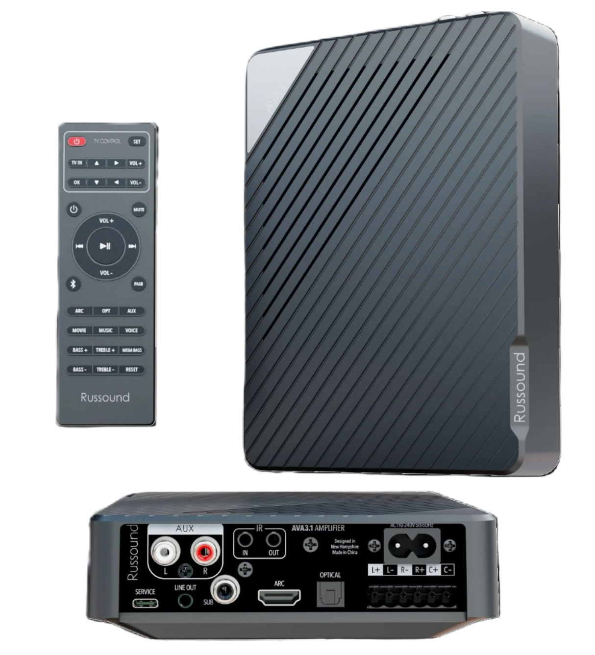 AVA3.1 3.1-Channel Low-Profile Mini-AVR with HDMI and Subwoofer Output