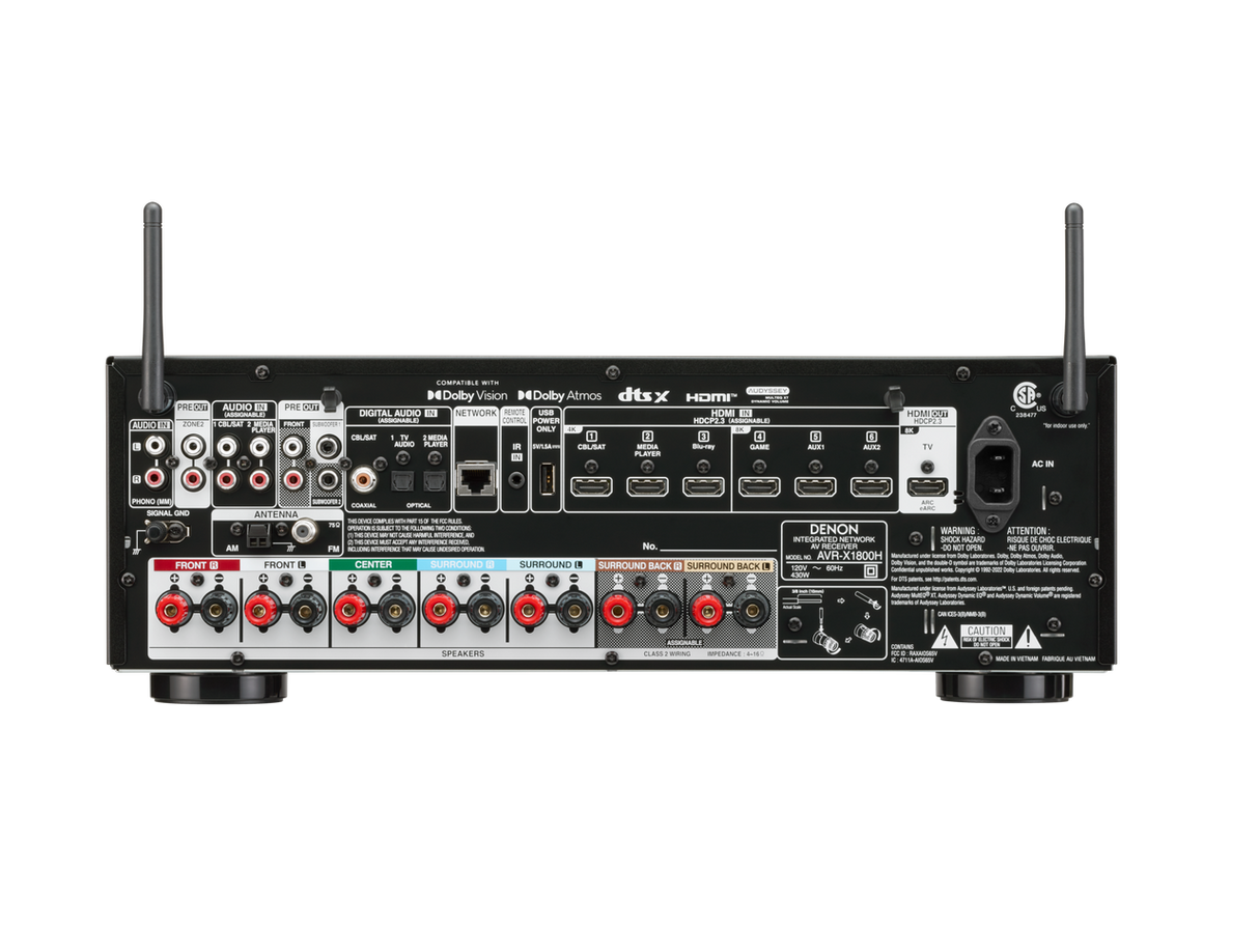 AVRX1800 7.2 Channel 8K AV Receiver 80W per Channel at 8 ohm