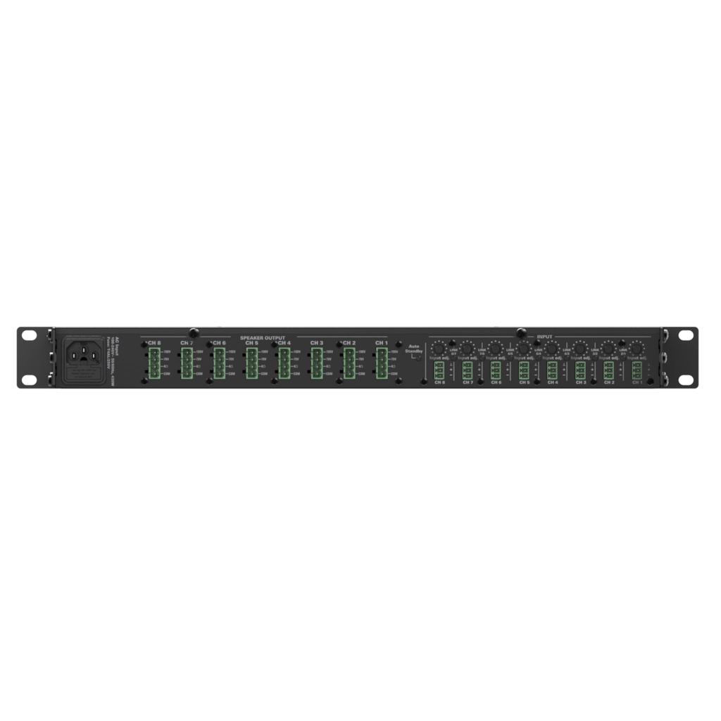 CEP803 Octo channel 4 Ohm energy-efficient amplifier - 8 x 30W - 70/100V