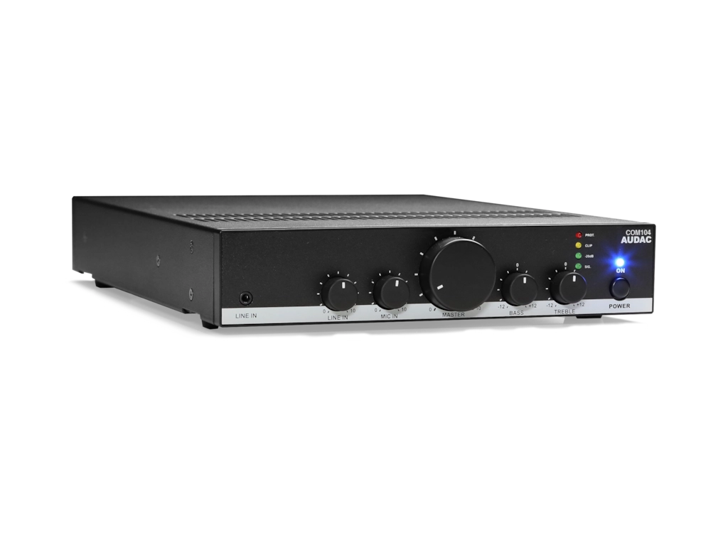 COM104 COM Series Public Address Amplifier 40W (4 ohm / 70V / 100V) 2 Input - Optional Rack Mount Kit