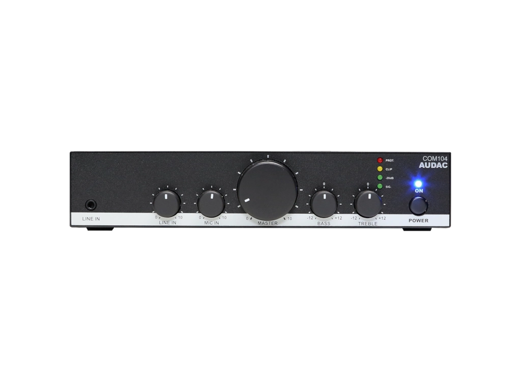 COM104 COM Series Public Address Amplifier 40W (4 ohm / 70V / 100V) 2 Input - Optional Rack Mount Kit