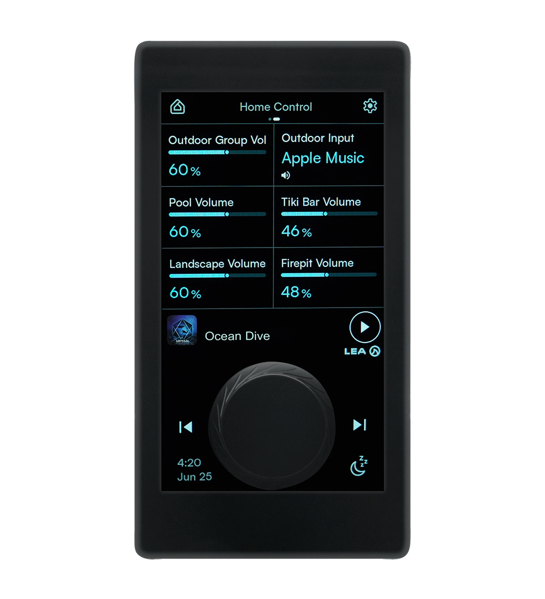 CS GLASS-DANTE-BTSTREAM PoE-POWERED Wall Controller Dante
