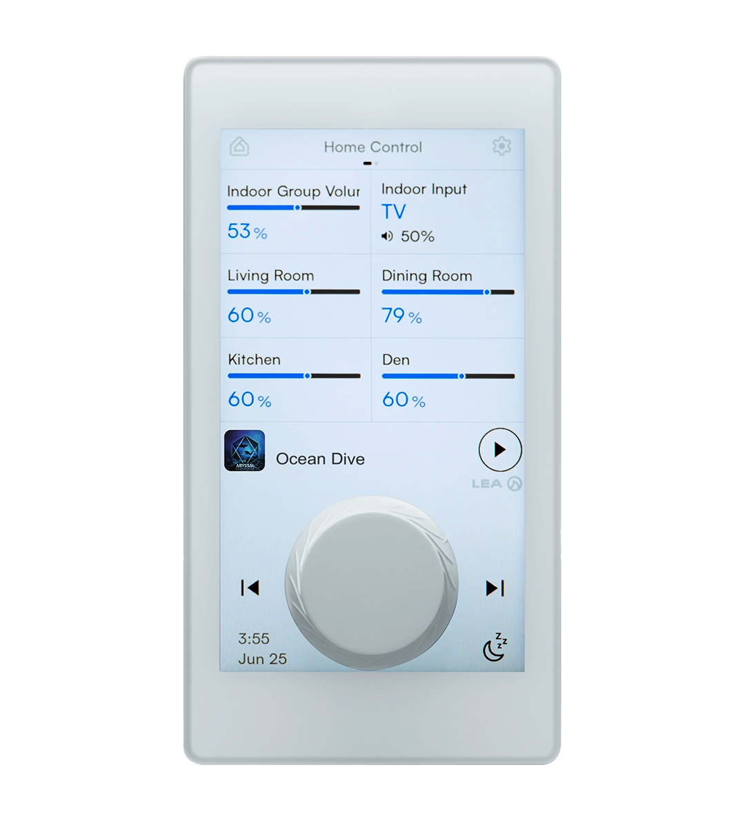 CS GLASS-DANTE-BTSTREAM PoE-POWERED Wall Controller Dante