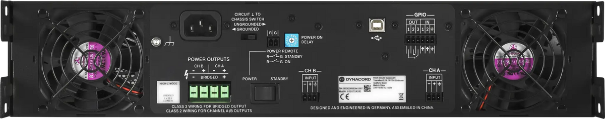 C1800FDIUS DSP 2 x 950 W Power Amplifier for Fixed Install Applications