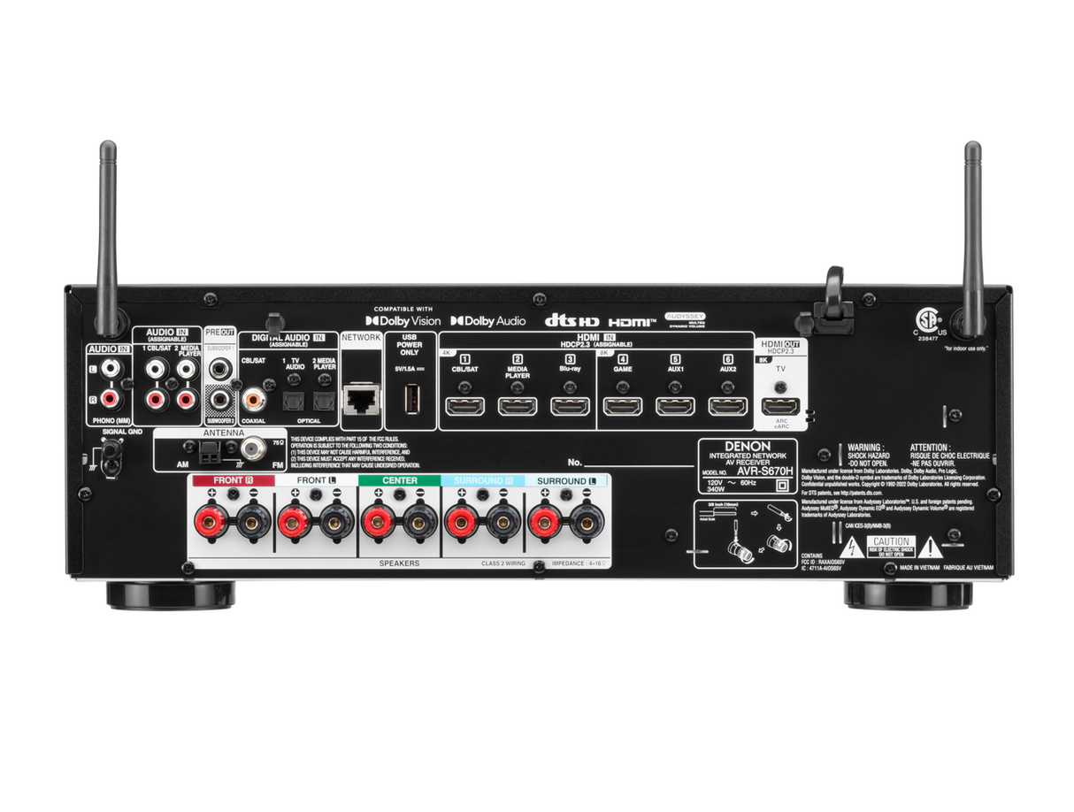 AVRS670H 5.2-Channel Receiver 8K Wifi & Bluetooth