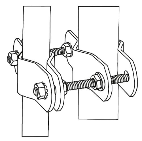 EZ-EC-PTP-8 Pole to Pole Mount with 8" Threaded Rods