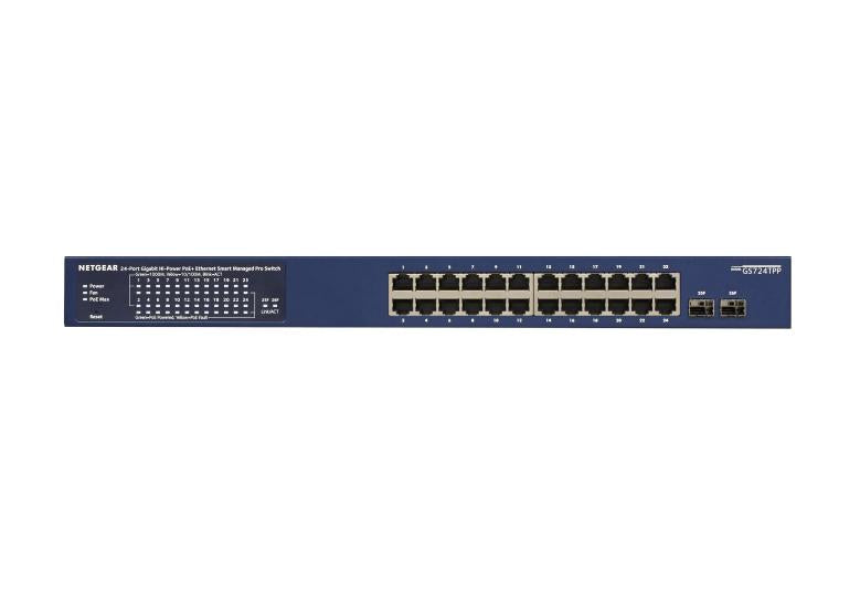 GS724TP-300NAS 24 Port Gigabit Ethernet PoE+ Smart Switch w/ optional Remote/Cloud Management and 2 SFP Ports