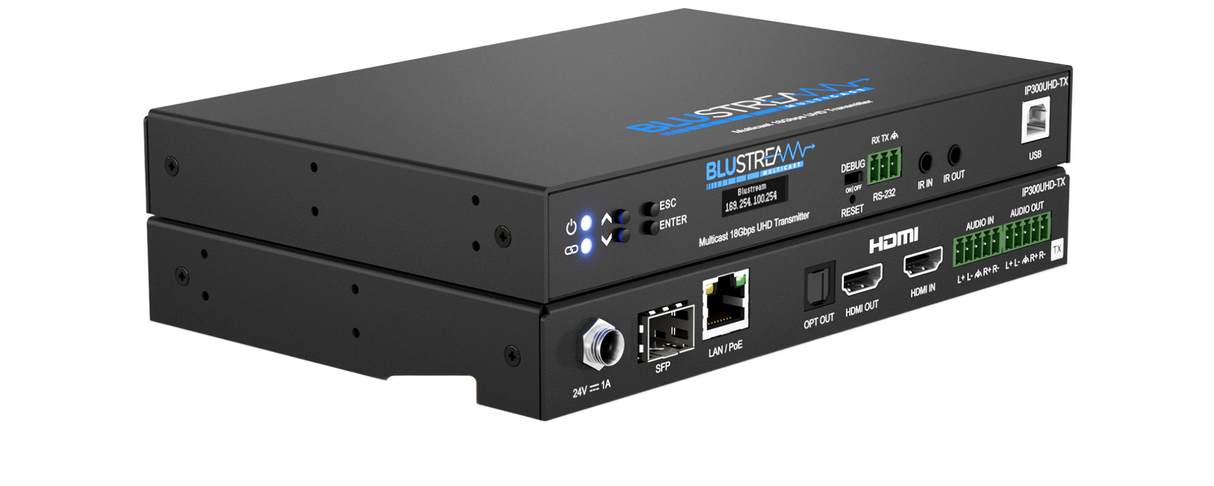 IP300UHD-TX 4K 60hz UHD HDMI Video Over Ip Transmitter with Poe Over 1GB Network