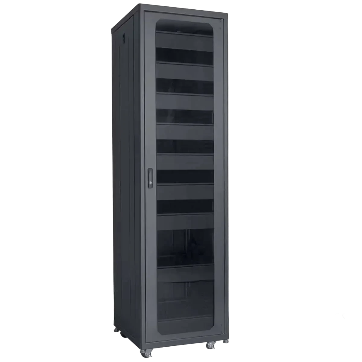 LCDR-4224 42U x 24"D Designer AV Rack with Tempered Glass Door