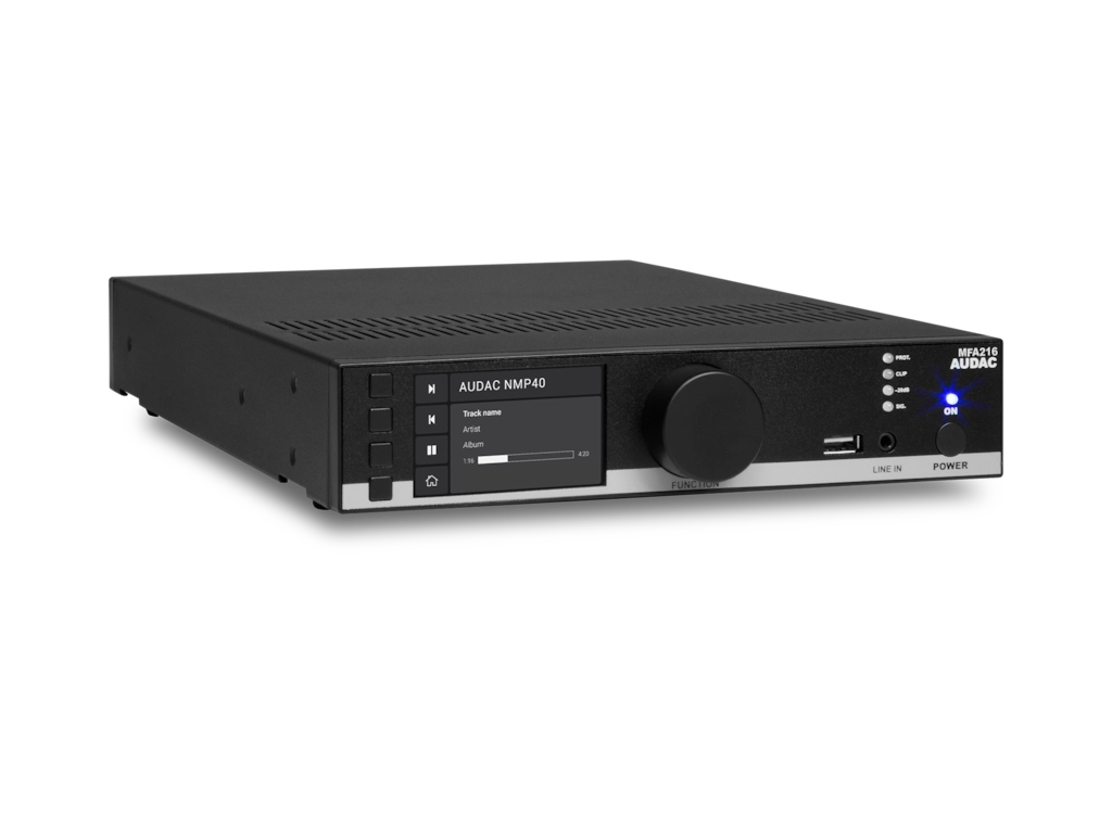 MFA216 Mixer/Amplifier 2 x 80W @ 4 ohm / 160W @ 70/100V Bridged Mono /SourceCON Module Slot