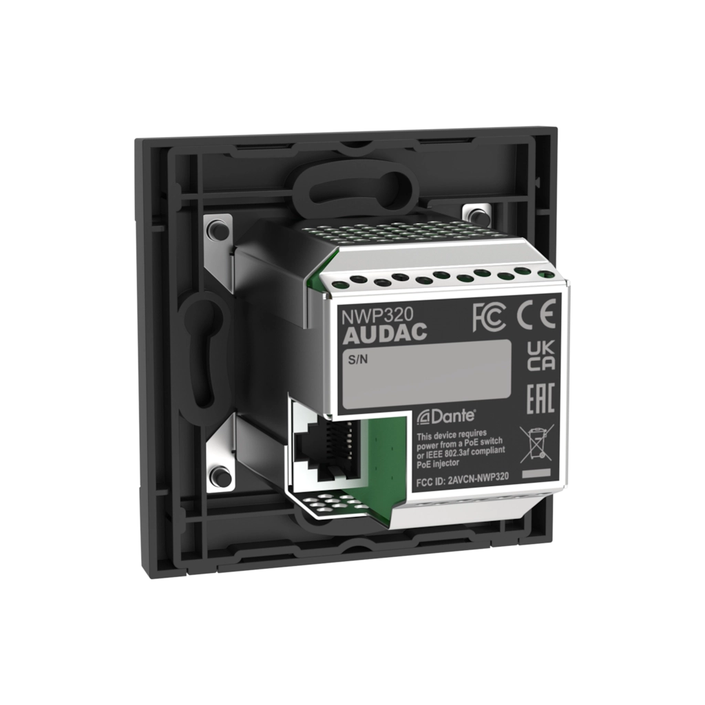 NWP320 Dante Enabled PoE Network Input Panel w/2 XLR, 3.5mm and integrated Bluetooth