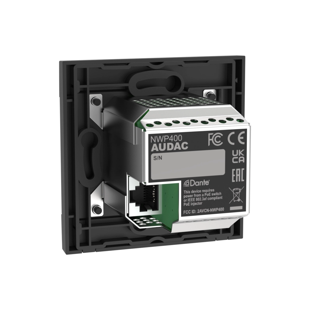 NWP400 Dante Enabled PoE Network Input Panel w/USB Type C and integrated Bluetooth