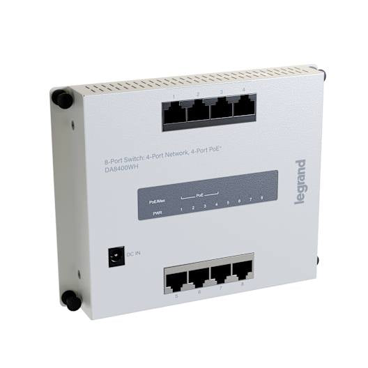 DA8400WH 8-Port Switch 4-Port Network, 4-Port PoE+