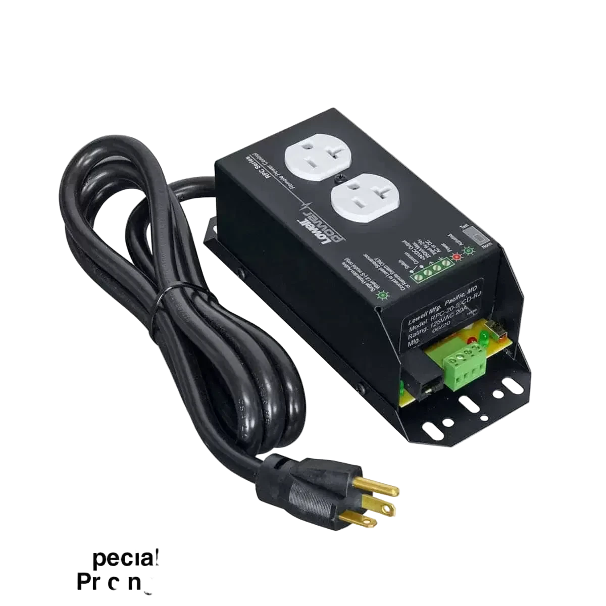 RPC-20-SCD Remote Power Control with 2–20A Outlets, Surge Suppression