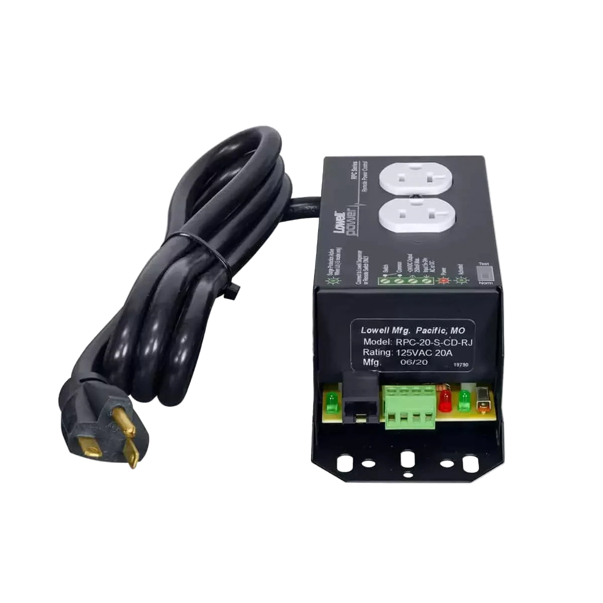 RPC-20-SCD Remote Power Control with 2–20A Outlets, Surge Suppression