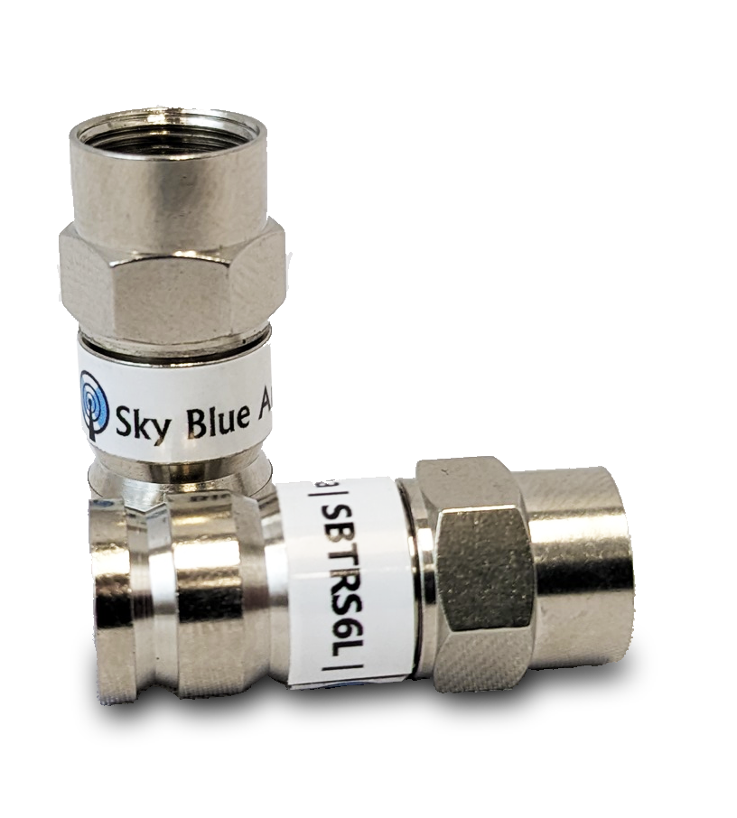SBTRS6L TRS6L RG6 Compression Connector F-Fitting for RG-6 Coax Cable locking internal O-ring