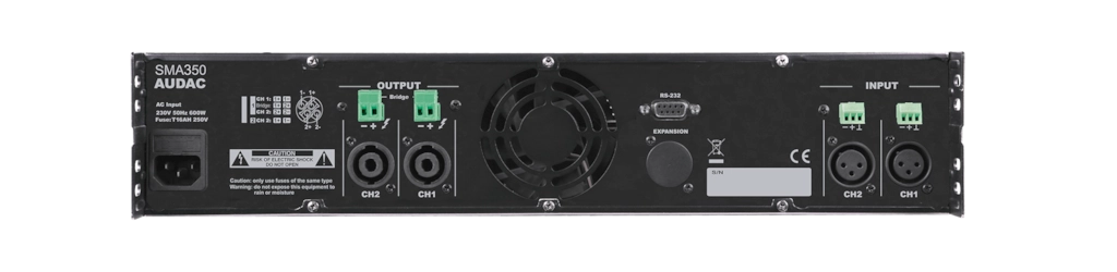 SMA350 SMA Series Power Amplifier 2 x 350W @ 4 ohms 2 RU - Optional Dante Expansion (ANI44XT)