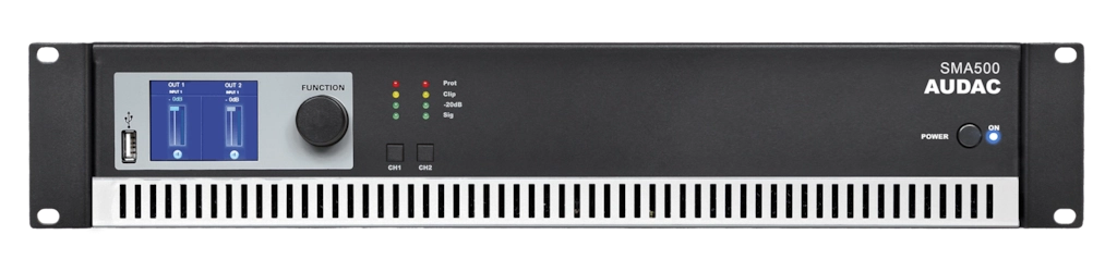 SMA500 SMA Series Power Amplifier 2 x 500W @ 4 ohms 2 RU - Optional Dante Expansion (ANI44XT)