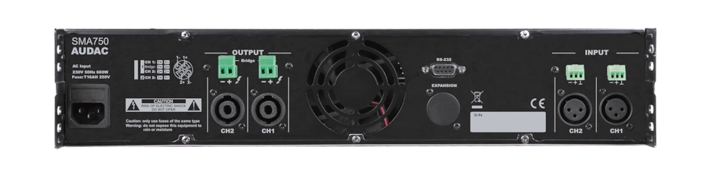SMA750 SMA Series Power Amplifier 2 x 750W @ 4 ohms 2 RU - Optional Dante Expansion (ANI44XT)
