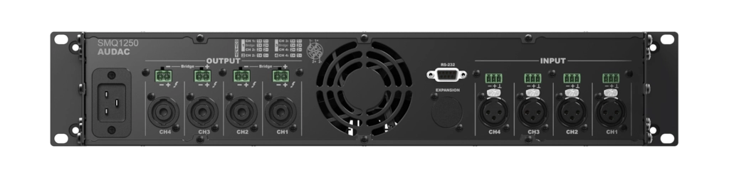 SMQ1250 SMQ Series Power Amplifier 4 x 1250W @ 4 ohms 2 RU - Optional Dante Expansion (ANI44XT)