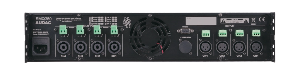 SMQ350 SMQ Series Power Amplifier 4 x 350W @ 4 ohms 2 RU - Optional Dante Expansion (ANI44XT)