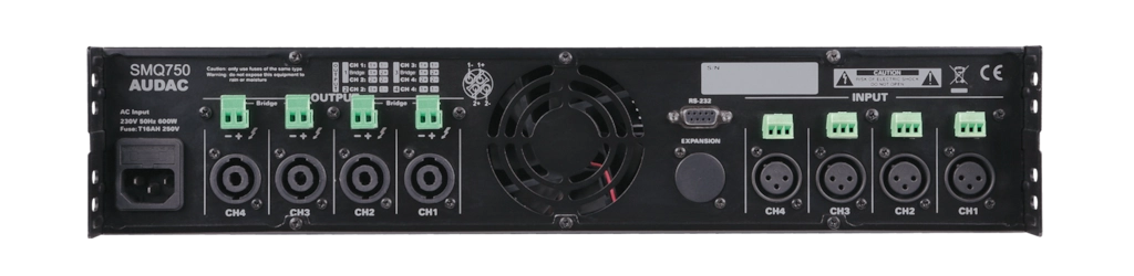 SMQ750 SMQ Series Power Amplifier 4 x 750W @ 4 ohms 2 RU - Optional Dante Expansion (ANI44XT)