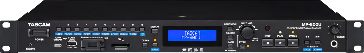MP-800U Professional SD/USB Player with Bluetooth® Receiver, USB DAC and FM Tuner