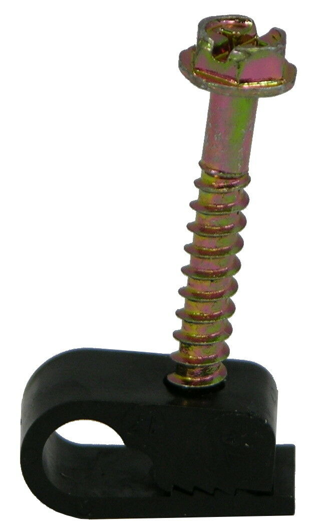 S7BK Flex Clips for RG-6 or RG59 Coax Cable 7/8" screw 100/bag