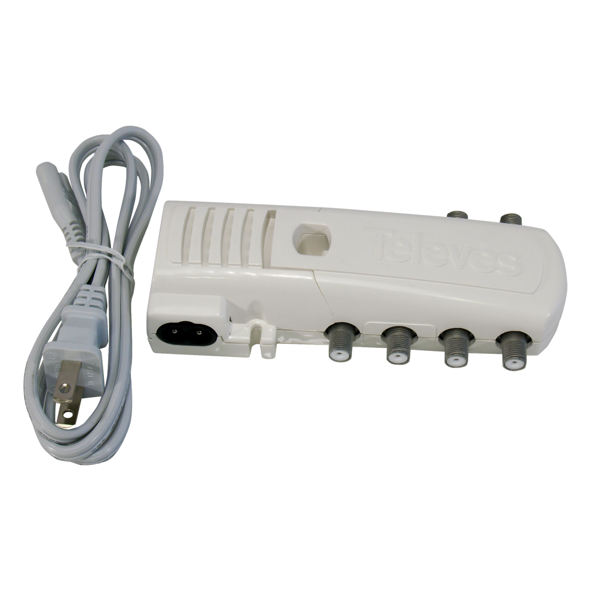 552380 Distribution Amplifier "F" domestic amplifier 4 outputs (3+TV): VHF/UHF 16dB Gain Adjustable