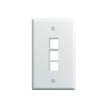 WP3403WH10 Single Gang Wall Plate 3-Port 10 Pack