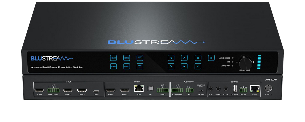 AMF42AU 4 X 2 Seamless Presentation Switcher with Audio/Mic Mixing