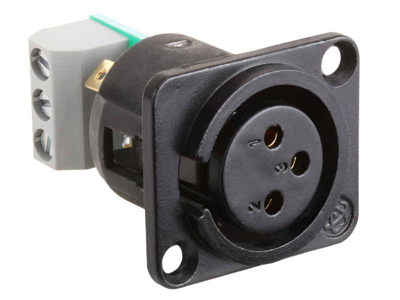 AMS-ALF XLR 3-Pin Female Jack Terminal Block Connections