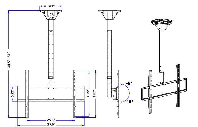 AS-CM3260 Ceiling Mount for Most 32-60" TV's
