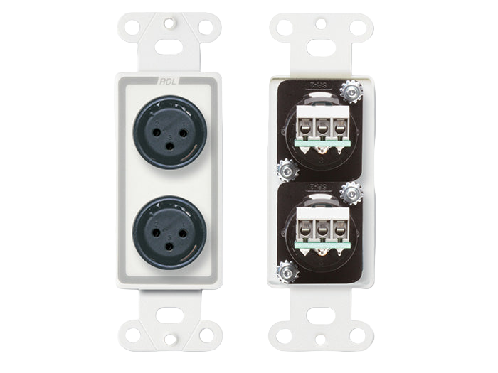 D-XLR2F Dual XLR 3-pin Female Jacks on Decora® Wall Plate
