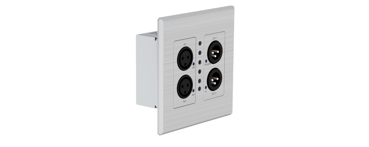 DA22XLR-WP-US-V2 Line / MIC 2+2 XLR Dante® Audio Wall Plate