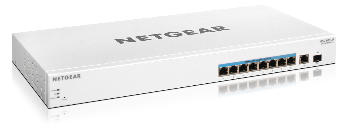 GS710TUP-100NAS 10-Port Gigabit Ethernet Ultra60 PoE++ Smart