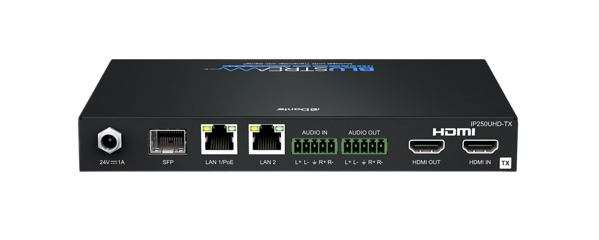 IP250UHD-TX IP Multicast UHD Video Transmitter Over 1gb Network Featuring Dante Integration