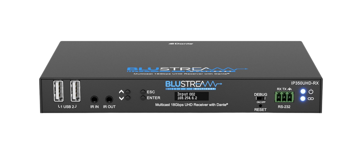 IP350UHD-RX IP Multicast HDMI2.0 Video Receiver With Dante® 4k 60hz