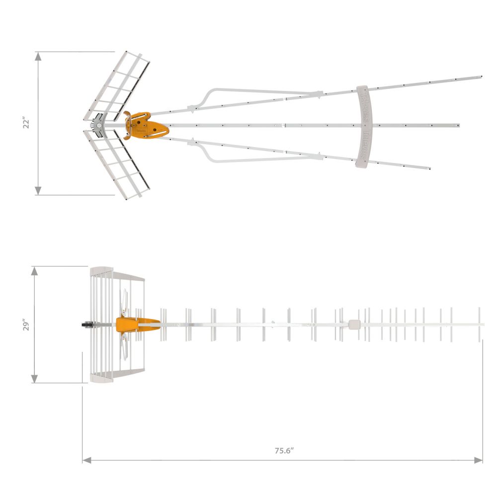 149784 DAT BOSS LR UHF Antenna W/Pre-Amplifier Long Range/Fringe